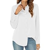 RANPHEE Women's Spring Long Sleeve Button Down Shirts Dressy Casual Business Work Blouses