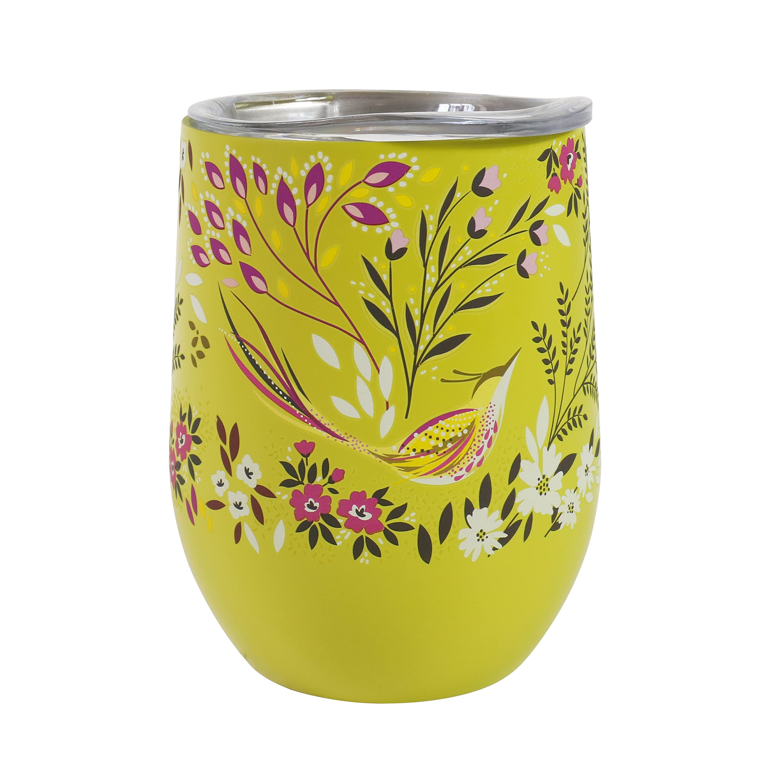 Portico Designs Ltd Sara Miller Haveli Garden Insulated Stainless Steel Travel Cup with Lid for Hot and Cold Drinks, Green