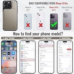 Vinich for iPhone 14 Pro Wallet Case with Card
