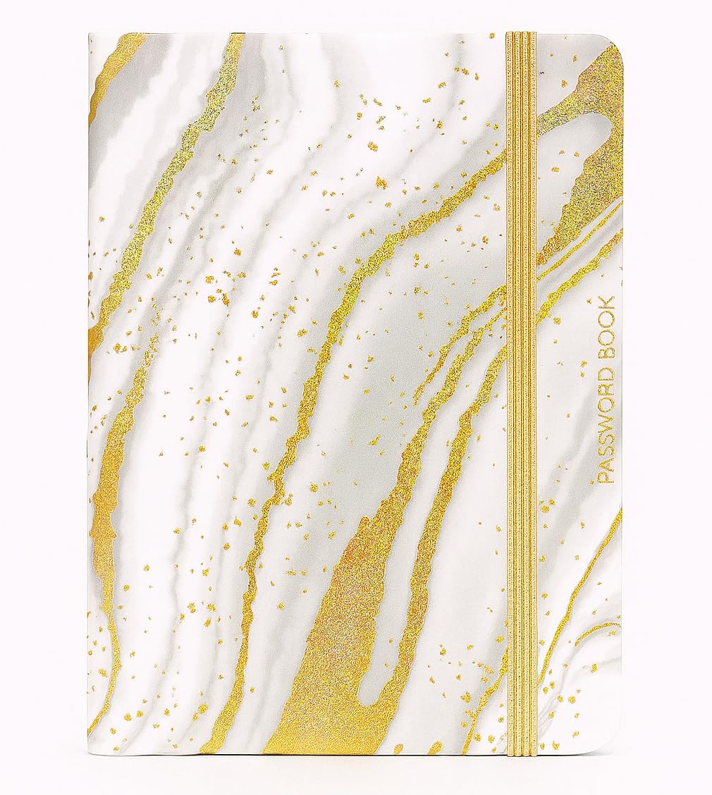 Sixstore Password Book A-Z Tabbed Notebook for Internet Login Information' Small Pocket Size Password Keeper Journal Notebook for Computer, Website, Marble — image 1