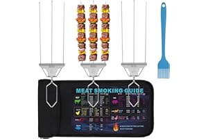 RUYE Skewers For Kabobs -Metal Kebab Skewers For Grilling 3-Prong Stainless Steel Skewers for BBQ Reusable Grill Skewers Set for Meat Shrimp Chicken Vegetable Kebab Fork Sausage (3Pcs Kebab skewers)