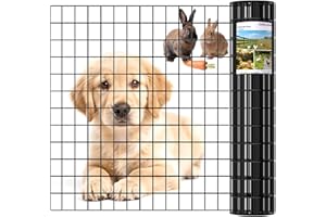 HMOLIKH Black Chicken Wire Fencing 16 Gauge, PVC Coated Welded Mesh Fence 2" x 3" Gap, for Vegetable Garden, Yard, Little Animal Protection, Baby Care, and Pet Enclosures DIY Projects 36" x 50 ft