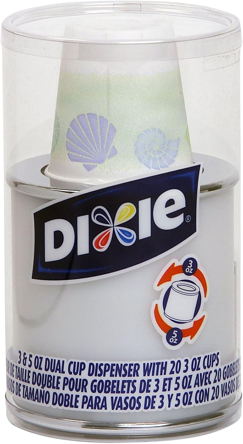 Dixie 20 Count Dual Cup Dispenser, Silver Health