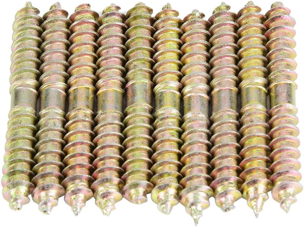10 Pcs Double Ended Dowel Hanger Screw Self Tapping Threaded Bolts Woodworking Furniture Connector Studs Rods 6 * 50mm for Assembling Wood - Image 5
