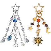 Zkptops 2Pcs Sun Moon Star Keychain for Women Girls Aesthetic Y2K Bag Charms Cute Keychain Jellyfish Crystal Beads Boho Purse Charm Stylish Keychains Accessories Backpack Charms for Keys Bags Gifts