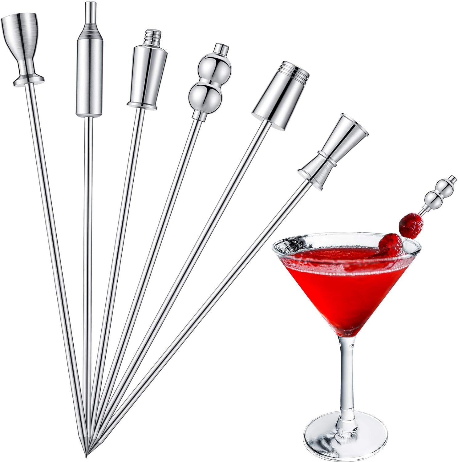 6 Pieces Stainless Steel Cocktail Picks Martini Picks