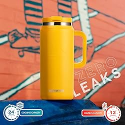 FAHRMOSIS 64 Oz Tumbler with Handle and Straw Half