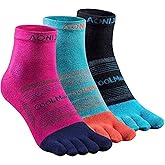 AONIJIE Running Ankle Toe Socks for Men and Women Lightweight Coolmax High Performance Five Finger Athletic Socks