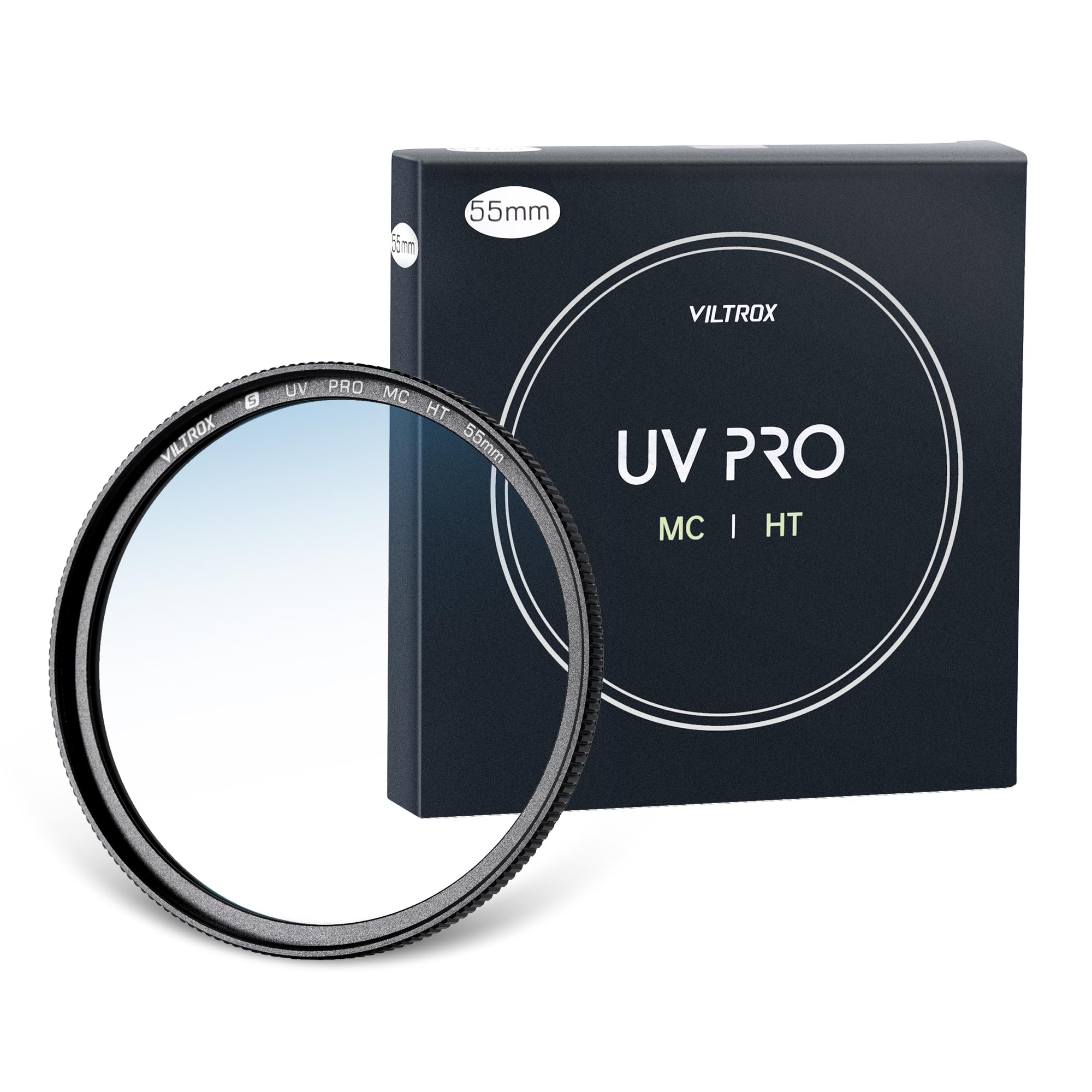 VILTROX 55mm MC UV Protection Filter 18 Multi-Layer Coatings UHD Camera Lens UV Filter, Ultra Hard Coating, Nano Coating, Hydrophobic, Scratch Resistant Ultra-Slim UV Filter for 55mm Camera Lens