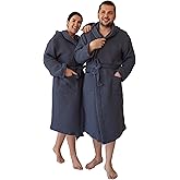 Viva Maison Unisex Hooded Waffle Robe for Women & Men 100% Turkish Cotton | Quick-Dry Bathrobe | Cozy Housecoat for Lounging