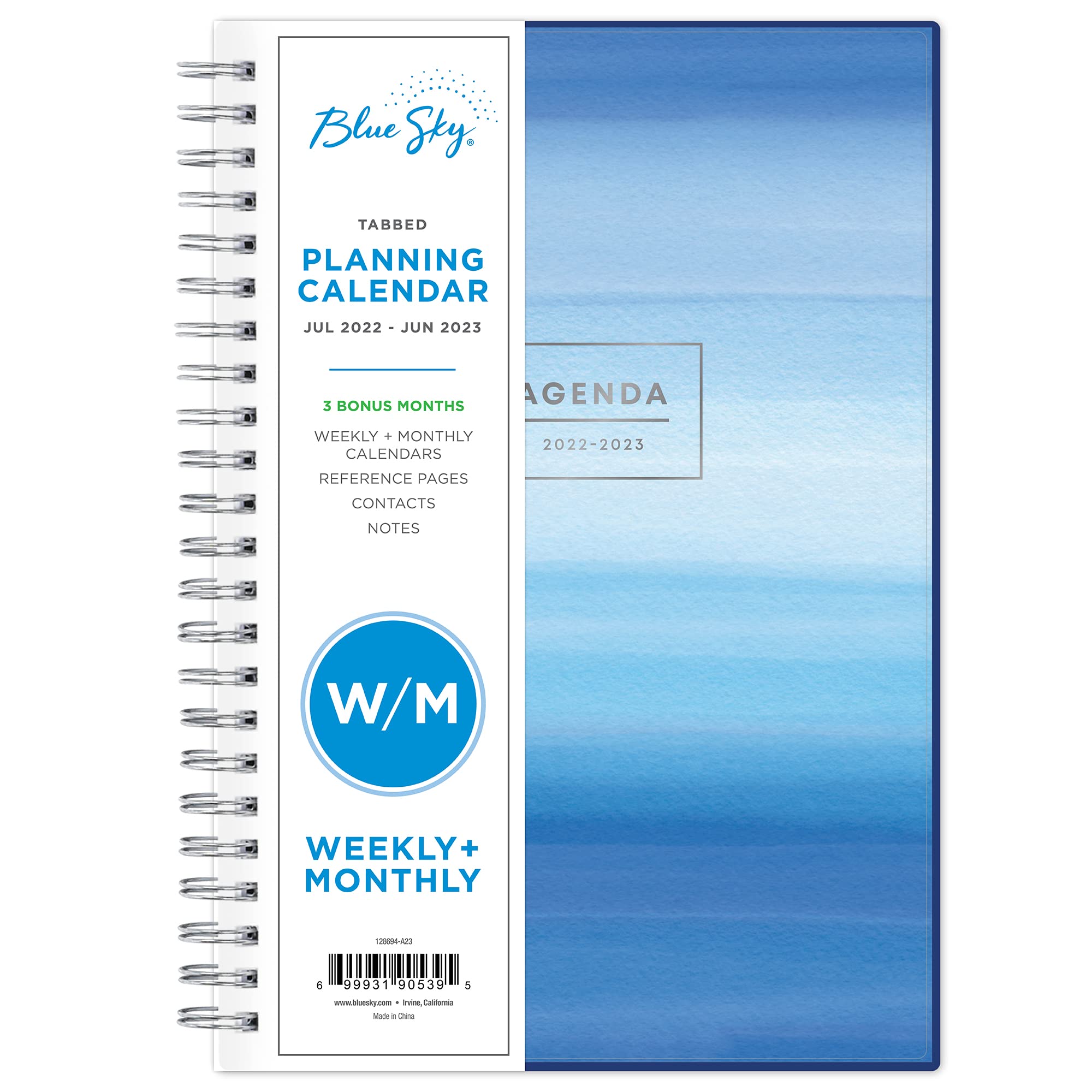 BLUE SKY 2022-2023 Academic Year Weekly & Monthly Planner, 5" x 8", Frosted Flexible Cover, Wirebound, Chanson (128694-A23)