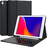 CHESONA Keyboard Case for iPad 9th Generation 2021 10.2 Inch, Detachable Wireless with Pencil Holder Stand Folio Keyboard Cover for iPad 9th Gen/8th Gen/7th Gen 10.2" (Black)