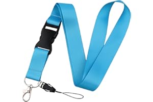 juanooo Cool Blue Lanyard for Keys ID Holder Breakaway Keychain Lanyard for ID Badges for Men Women Teachers Staff Plain Neck Lanyard