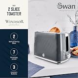 Swan Windsor 2 Slice Toaster Grey 7 Browning Levels Defrost Reheat Cancel view 2