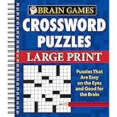 Brain Games - Crossword Puzzles - Large Print (Blue)