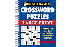 Brain Games - Crossword Puzzles - Large Print (Blue)