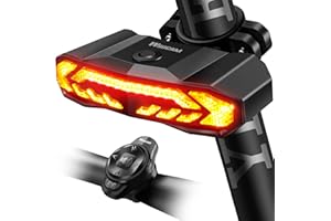 WSDCAM Smart Bike Tail Light with Turn Signals and Brake Light Auto ON/Off, Bike Horn Alarm with Remote, Rear Bike Light USB 