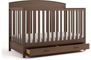 Graco Benton 5-in-1 Convertible Crib with Drawer (Hazelnut) – GREENGUARD Gold Certified, Converts from Baby Crib to Toddler Bed, Daybed and Full-Size Bed, Full-Size Nursery Storage Drawer