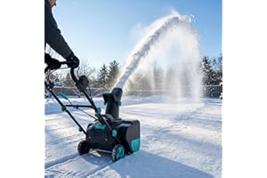 Garvee Snow Blower - Brushless Motor 20" Width 180° Rotating Chute Walkways Driveways Snow Thrower Blaster Dual LED Lights (C