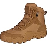 FREE SOLDIER Men's Waterproof Hiking Boots Tactical Work Boots Outdoor Lightweight Military Boots(Brown, US 11.5W)