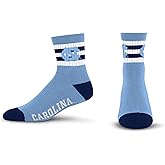For Bare Feet NCAA mens 5 Stripe Logo Quarter Sock