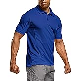 CQR Men's Polo Shirts, Tactical Short Sleeve Golf Performance Shirts, Lightweight Dry Fit UPF 50+ Pique