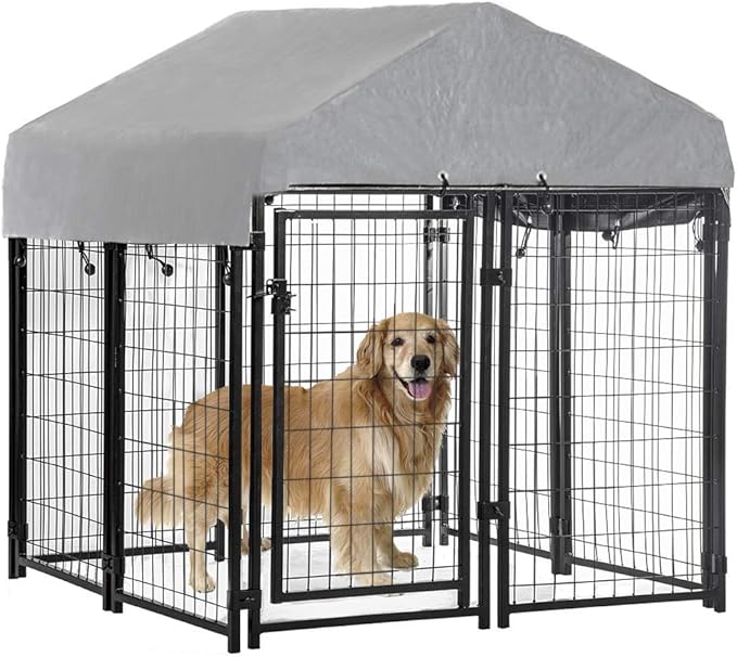 Welded Wire Dog Kennel Heavy Duty Playpen Included a Roof & Water