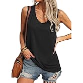 YEXIPO Womens Tank Tops Loose Fit 2025 Summer Casual Scoop Neck Sleeveless Shirts Tank Top with Pocket