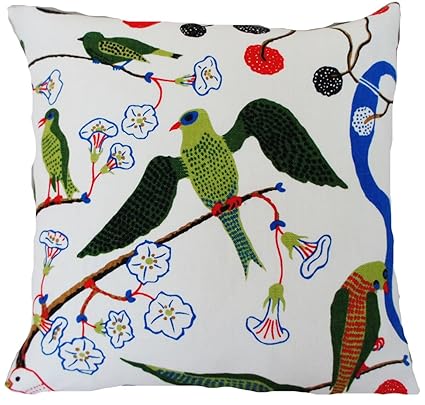 Home Kitchen Josef Frank Fabric Cushion Cover Green Birds