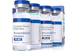 QUANTUM INNOVATION LABS Reconstitution Solution for Peptides | 4 Pack (10 mL Each) | 0.9% BA | Sterile Glass Vials | PES 0.22µm Micron Filtered | Produced by USA-Based Peptide Specialist