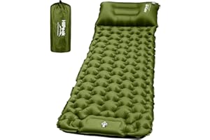 HiiPeak Sleeping Pad for Camping- Ultralight Inflatable Sleeping Mat with Built-in Foot Pump & Pillow, Upgraded Compact Camping Air Mattress for Tent, Backpacking, Hiking