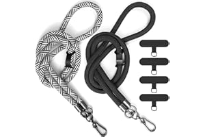 YICHEEY 2 x Phone Lanyard + 4 x Phone Tether Tab, Soft Nylon Crossbody Thick Rope Cell Phone Lanyards Phone Strap