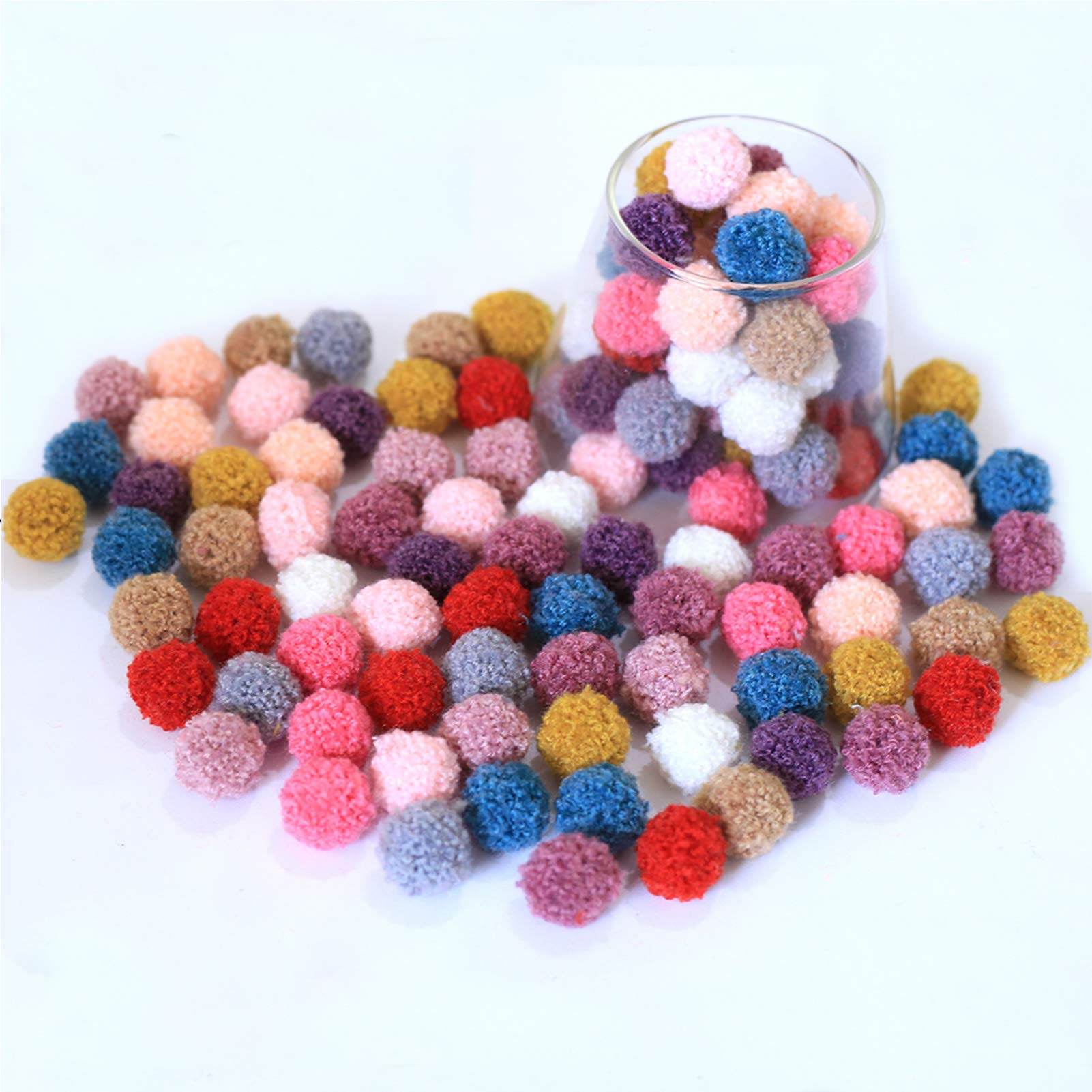 DAHI Pom Poms Craft, Assorted Colours Pompoms for Crafting Mini Pom Poms Balls for DIY Crafts Project Decorations (120pcs/1.5cm)