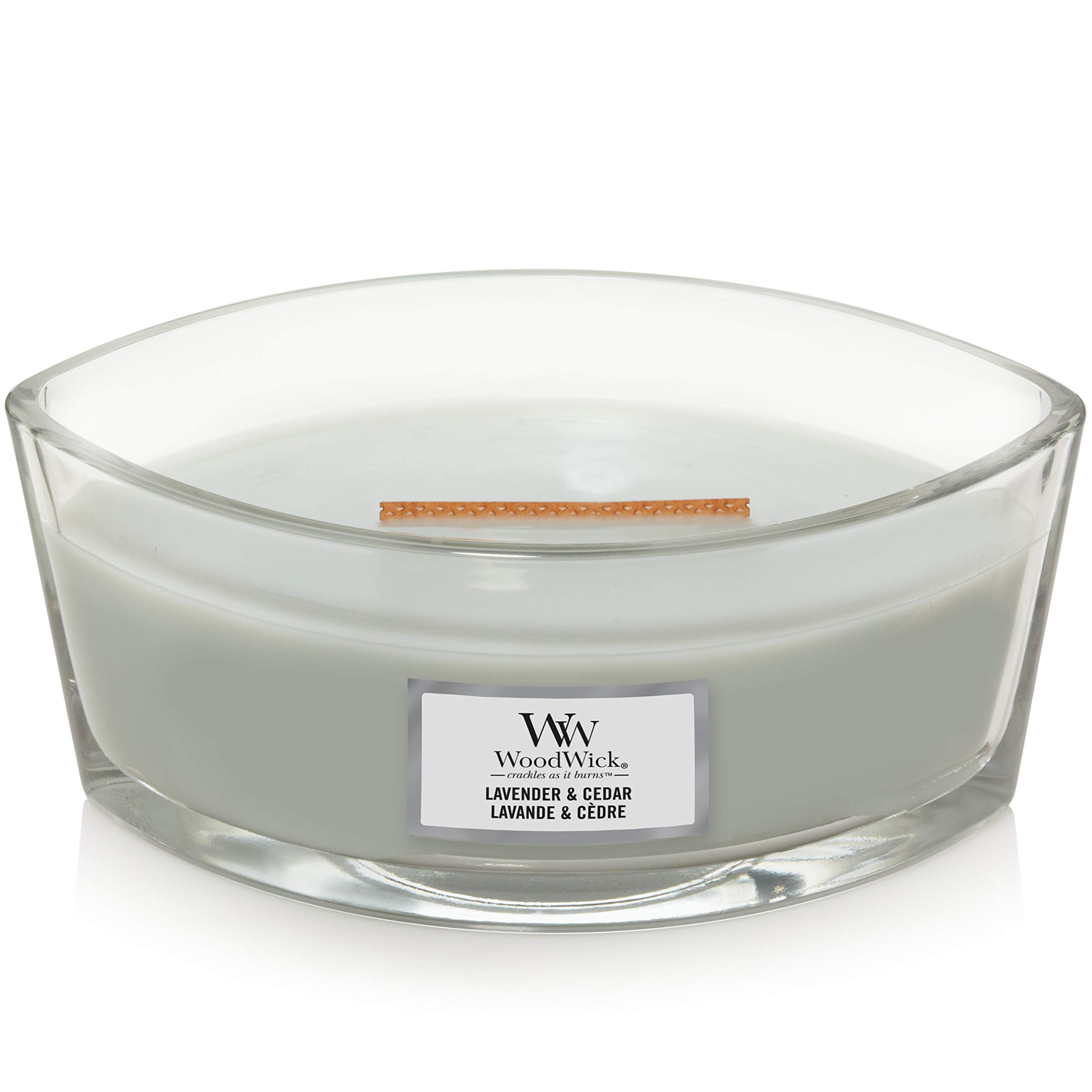WoodWick Ellipse Scented Candle with Crackling Wick | Lavender & Cedar | Up to 50 Hours Burn Time