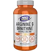 NOW Foods Sports Nutrition, Arginine & Ornithine 500/250 mg, Amino Acids, 250 Veg Capsules