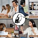 TECKNET Bluetooth Headset with Charging Dock Noise Cancelling Microphone 2 view 7