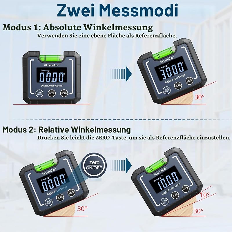 Digitaler Winkelmesser magnetisch 360°, 0,05°, VA-LCD