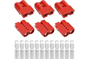 120A-600V Battery Quick Connect/Disconnect with 2/4/6 AWG, 6PCS Jumper Cable Plug Connector, Compatible with Anderson Connect