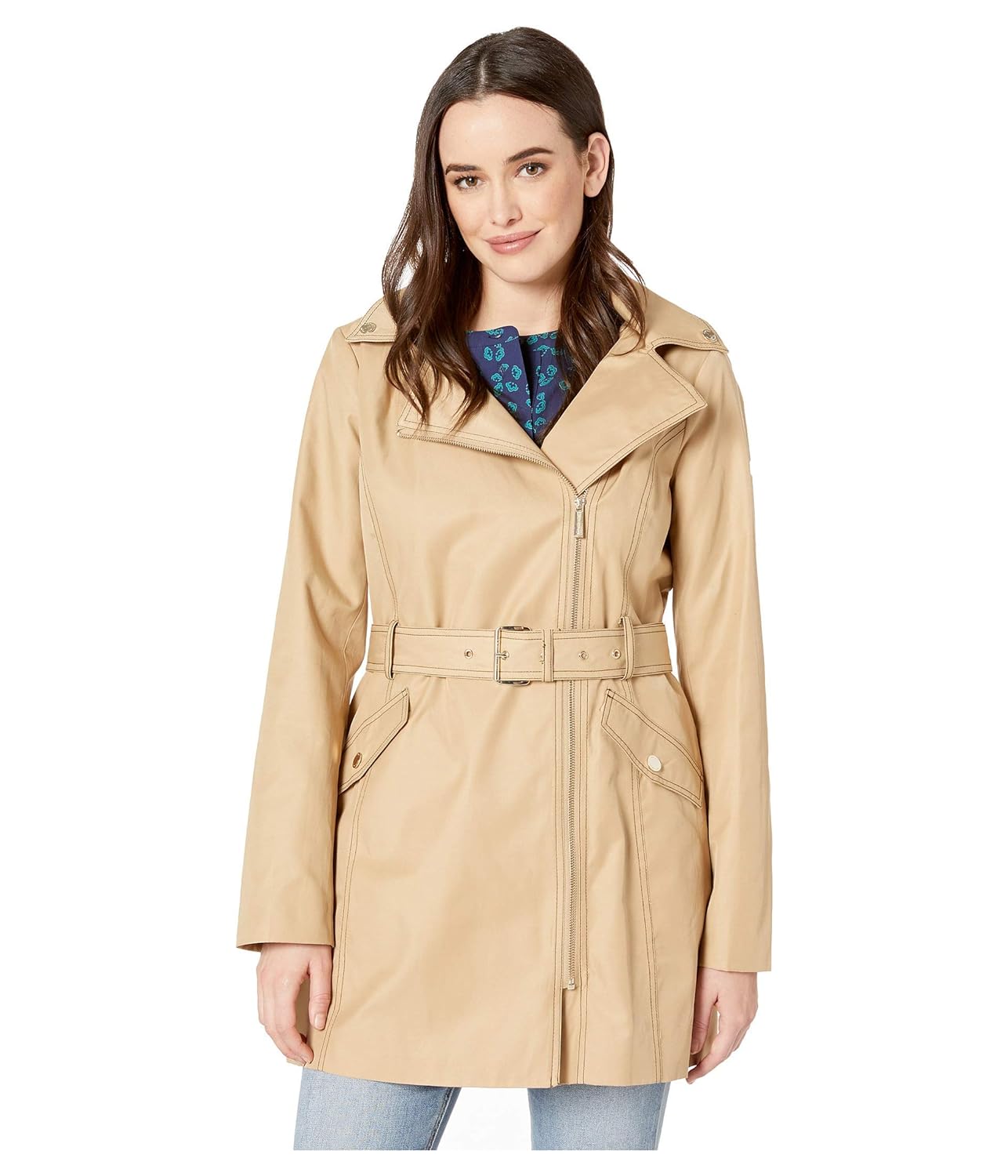 michael kors asymmetrical trench