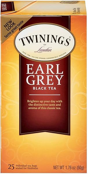 TWININGS EARL GREY BLACK TEA, 25 COUNT