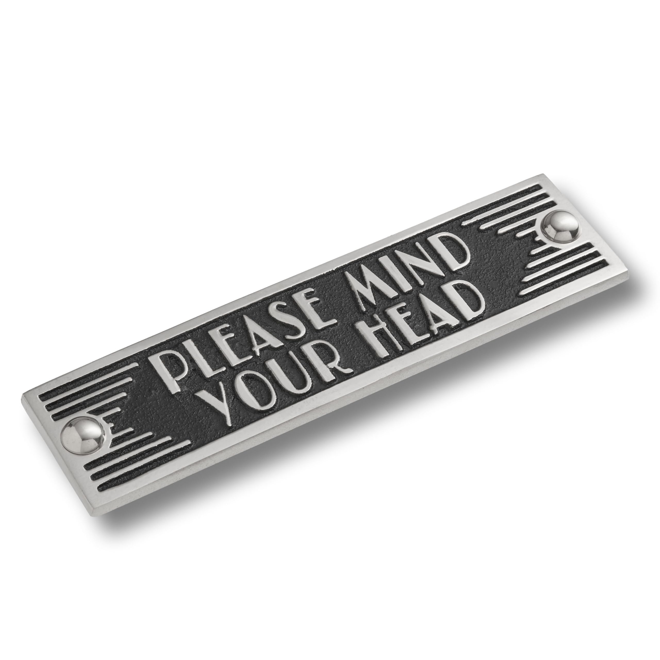 The Metal Foundry Mind Your Head Metal Door Sign. Art Deco Style Home Decor Accessories Door Or Wall Aluminium Plaque. Handmade In England.