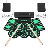 Batterie Electronique Drum Set, 9 Pads Batterie Électrique avec Prise Casque, En