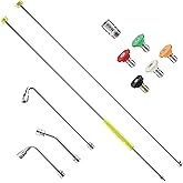 FIXFANS Pressure Washer Extension Wand, 120” pressure washer lance Replacement, Stainless Steel Power Washer Wand with 1/4” QC, Gutter Cleaner Attachment with 30°/90°/120° Curved Rods, 5 Nozzle Tips