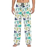 Colorful Kitten Cat Fish Pajama Pants for Men Comfort Sleep Lounge Bottoms Straight-fit with Pockets S-XXL