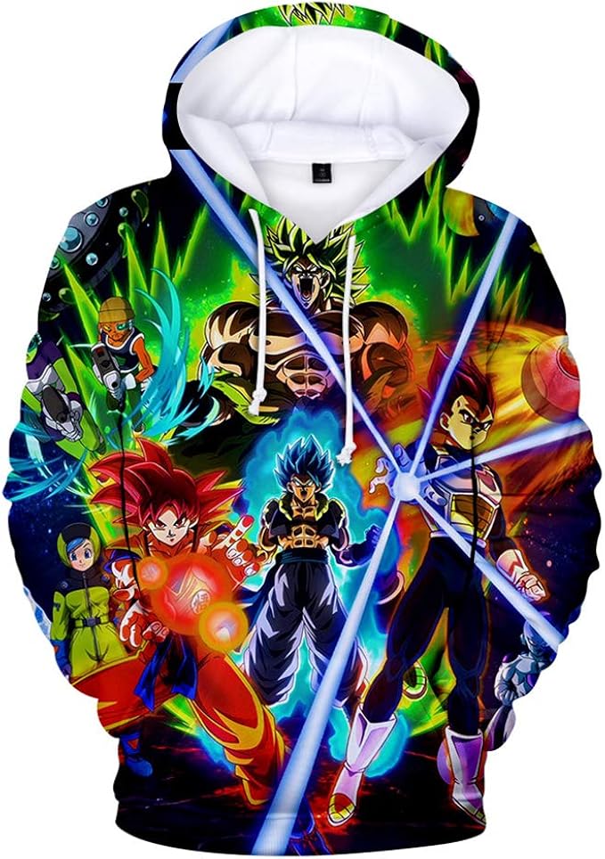 LongzOutdoor Men's Hooded Clothes Dragon Ball Super Broly Goku Super