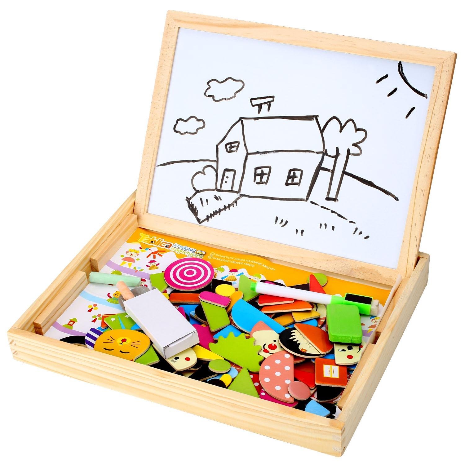 Jouets Puzzle en Bois Magnétique Peradix Jouets Tableau Dessiner Enfant Jouets Double Face