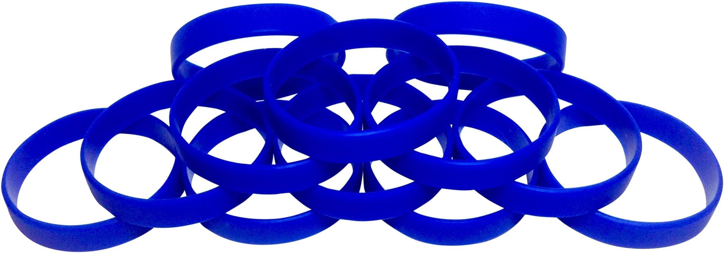 TheAwristocrat 1 Dozen (12) Multi-Pack Blank Rubber Wristbands Silicone Bracelets - Select from a Variety of Colors