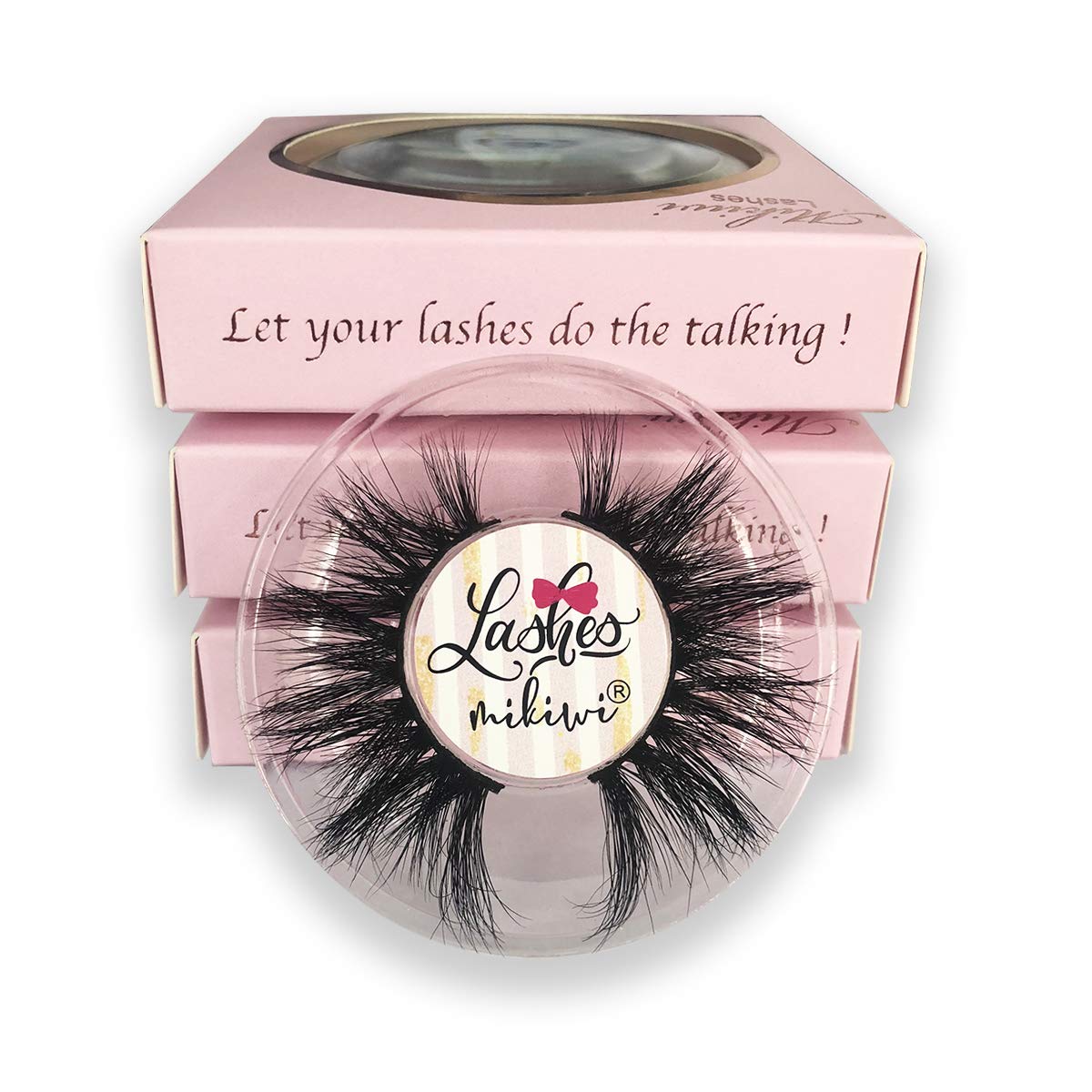 Mink lashes Mikiwi 3 Pairs Eyelashes D384-3, Real Mink Eyelashes, Fluffy Mink Lashes, Thick HandMade Full Strip Lashes, Cruelty Free Luxury Makeup Dramatic Lashes, 20mm 3D Mink Lashes