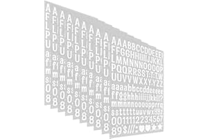 10 Sheets Letter Stickers 1560 Alphabet Stickers, 0.5 inch Self Adhesive Vinyl Letters Numbers Kit, YTPZCL Mailbox Numbers Sticker for Mailbox, Signs, Window, Door,Cars,Trucks,Business,Address Number