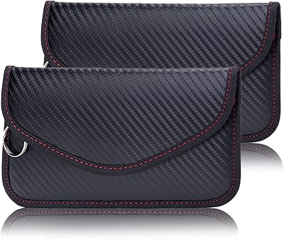 NEUSID Faraday Bag for Key Fob 2 Pack Leather RFID Signal Blocking Case